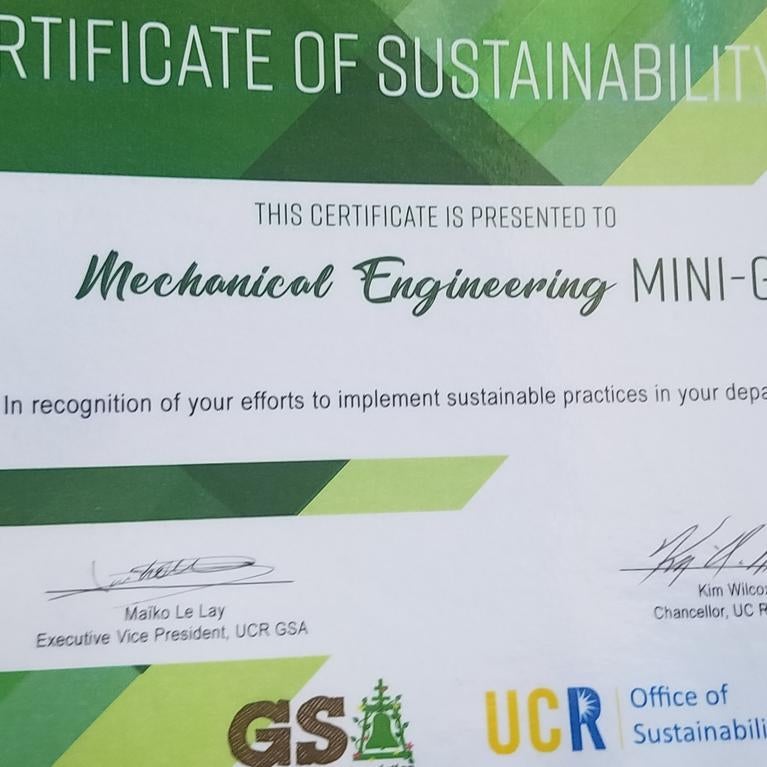 MEGSA Sustainability Certificate